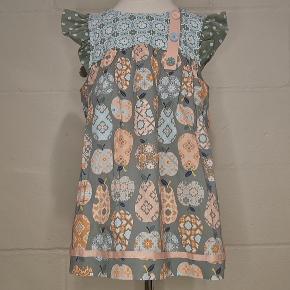 Girls Matilda Jane Bella Girls Mixed-Print Ruffle Sleeve Tunic Size 10 New - Picture 1 of 8